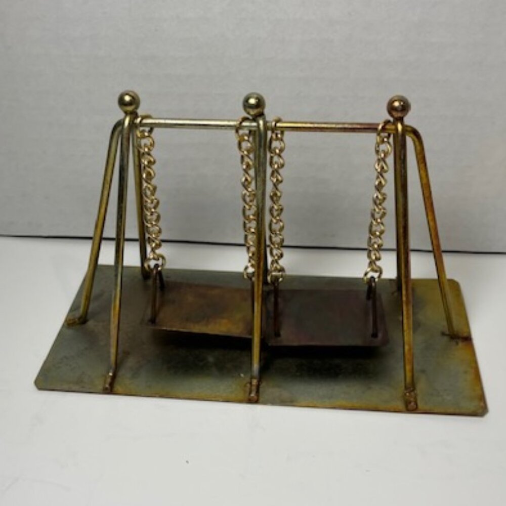 RARE 4 Piece Handcrafted Brass Playground Set Made for Six Flags Vintage - Picture 6 of 9
